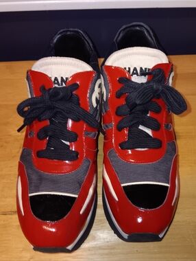 Chanel CC Runway Vintage 1997 Leather Sneakers Size 36 1/2